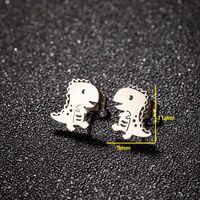 1 Pair Ig Style Cute Dinosaur Polishing Plating Stainless Steel 18k Gold Plated Ear Studs main image 2