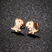 1 Pair Ig Style Cute Dinosaur Polishing Plating Stainless Steel 18k Gold Plated Ear Studs main image 4