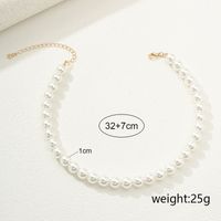 Nordic Style Solid Color Imitation Pearl Alloy Women's Necklace main image 6
