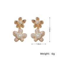 Wholesale Jewelry Ig Style Sweet Flower Alloy Artificial Pearls Plating Inlay Drop Earrings sku image 1