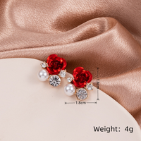 1 Pair Vintage Style Flower Tassel Plating Inlay Alloy Rhinestones Drop Earrings sku image 2