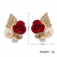 1 Pair Vintage Style Flower Tassel Plating Inlay Alloy Rhinestones Drop Earrings sku image 4