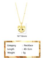 Simple Style Little Bear Copper 18k Gold Plated Pendant Necklace In Bulk main image 2