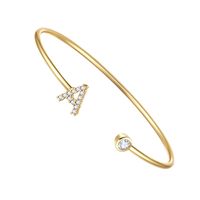 Elegant Sweet Letter Copper 14k Gold Plated Zircon In Bulk sku image 1