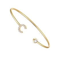 Elegant Sweet Letter Copper 14k Gold Plated Zircon In Bulk sku image 3