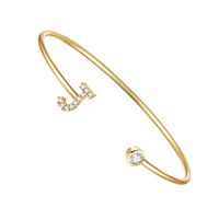 Elegant Sweet Letter Copper 14k Gold Plated Zircon In Bulk sku image 8