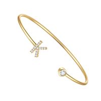 Elegant Sweet Letter Copper 14k Gold Plated Zircon In Bulk sku image 9