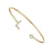 Elegant Sweet Letter Copper 14k Gold Plated Zircon In Bulk sku image 10