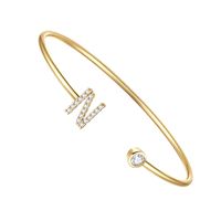 Elegant Sweet Letter Copper 14k Gold Plated Zircon In Bulk sku image 12