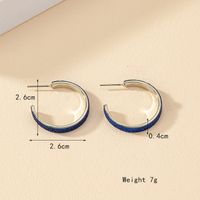 1 Pair Vintage Style Simple Style C Shape Plating Alloy White Gold Plated Ear Studs main image 6