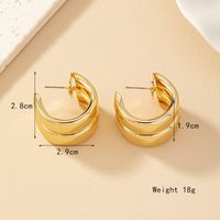 1 Pair Lady Solid Color Plating Alloy 14k Gold Plated Ear Studs main image 6
