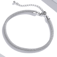 Simple Style Solid Color Sterling Silver Rope Plating Silver Plated Women's Bracelets main image 4