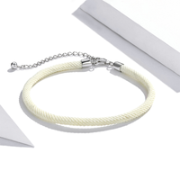 Simple Style Solid Color Sterling Silver Rope Plating Silver Plated Women's Bracelets main image 3