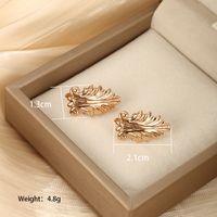 1 Pair Xuping Plant Ginkgo Leaf Plating Alloy Copper Alloy 18k Gold Plated Ear Studs main image 4