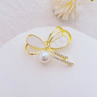 Fashion Flower Alloy Plating Inlay Artificial Gemstones Pearl Women's Brooches sku image 15