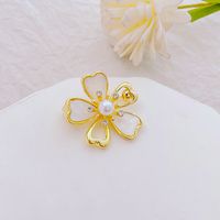 Fashion Flower Alloy Plating Inlay Artificial Gemstones Pearl Women's Brooches sku image 14