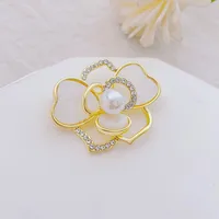 Fashion Flower Alloy Plating Inlay Artificial Gemstones Pearl Women's Brooches sku image 28