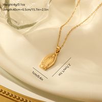 Elegant Classical Solid Color Stainless Steel Plating 18k Gold Plated Pendant Necklace sku image 2