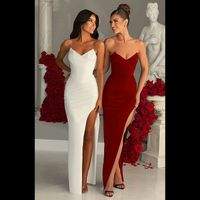 Women's Party Dress Elegant Sexy Strapless Sleeveless Solid Color Maxi Long Dress Banquet Party main image 4