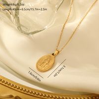 Elegant Classical Solid Color Stainless Steel Plating 18k Gold Plated Pendant Necklace sku image 1