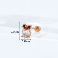 Ear Cartilage Rings & Studs Exaggerated Animal 316 Stainless Steel  Copper sku image 11