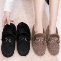 Women's Basic Solid Color Round Toe Cotton Shoes main image video