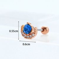 Ear Cartilage Rings & Studs Fashion Geometric 316 Stainless Steel  Copper Zircon sku image 10