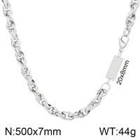 Punk Solid Color Titanium Steel Plating Chain Bracelets Necklace sku image 3