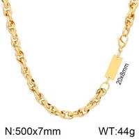 Punk Solid Color Titanium Steel Plating Chain Bracelets Necklace sku image 5