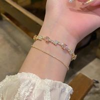 Simple Style Commute Solid Color Alloy Inlay Zircon Women's Bracelets main image 4