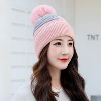 Women's Simple Style Color Block Embroidery Pom Poms Eaveless Wool Cap main image 5