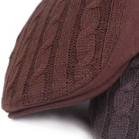 Men's Retro Solid Color Flat Eaves Beret Hat main image 4