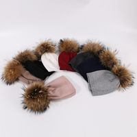 Children Unisex Simple Style Solid Color Pom Poms Wool Cap main image 1