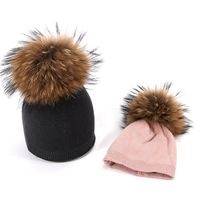 Enfants Unisexe Style Simple Couleur Unie Pompons Bonnet De Laine main image 3