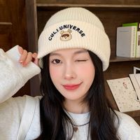 Women's Preppy Style Vacation Animal Letter Eaveless Wool Cap main image 5