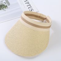 Children Unisex Lady Simple Style Solid Color Wide Eaves Straw Hat main image 6