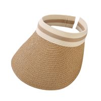 Children Unisex Lady Simple Style Solid Color Wide Eaves Straw Hat main image 5