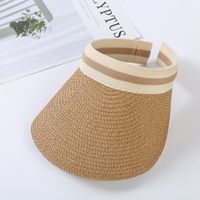 Children Unisex Lady Simple Style Solid Color Wide Eaves Straw Hat sku image 1