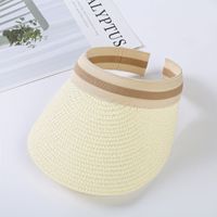 Children Unisex Lady Simple Style Solid Color Wide Eaves Straw Hat sku image 3