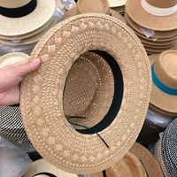 Women's Basic Solid Color Flat Eaves Straw Hat main image 5