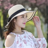 Women's Pastoral Simple Style Solid Color Big Eaves Straw Hat main image 3