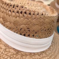 Women's Basic Solid Color Flat Eaves Straw Hat main image 3