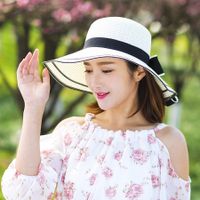 Women's Pastoral Simple Style Solid Color Big Eaves Straw Hat main image 2