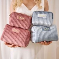 Basic Solid Color Velvet Cloth Square Makeup Bags main image 3