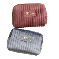 Basic Solid Color Velvet Cloth Square Makeup Bags main image 2