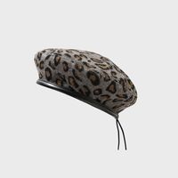 Frau Pastoral Einfacher Stil Leopard Ohne Dach Baskenmütze sku image 3