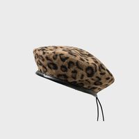 Frau Pastoral Einfacher Stil Leopard Ohne Dach Baskenmütze sku image 2