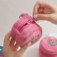 Cute Letter Plush Round Makeup Bags main image 3