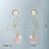 1 Pair Xuping Shiny Round Plating Inlay Alloy Copper Alloy Artificial Gemstones Artificial Pearls 14k Gold Plated 18k Gold Plated White Gold Plated Drop Earrings main image 2