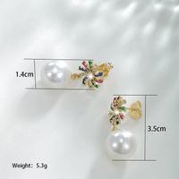 1 Pair Xuping Shiny Round Plating Inlay Alloy Copper Alloy Artificial Gemstones Artificial Pearls 14k Gold Plated 18k Gold Plated White Gold Plated Drop Earrings main image 9